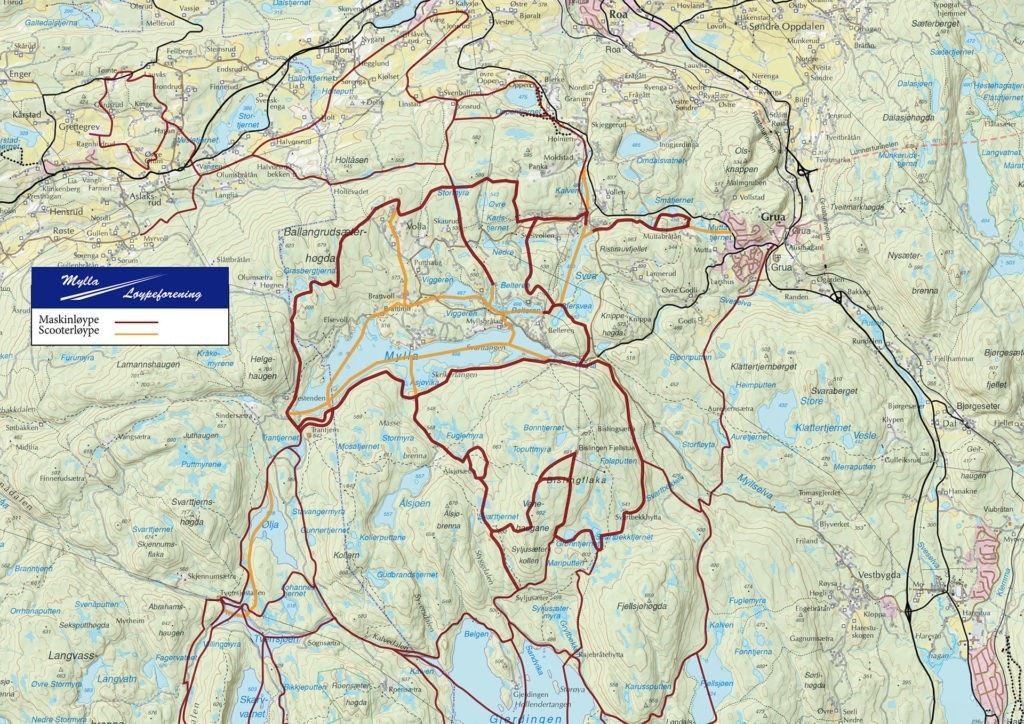 Løypekart Mylla Løypeforening Galleribilde