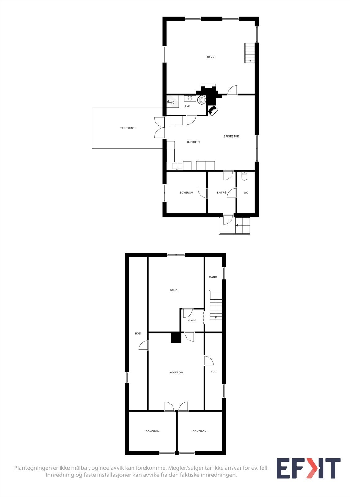 Planskisse begge etasjer Galleribilde