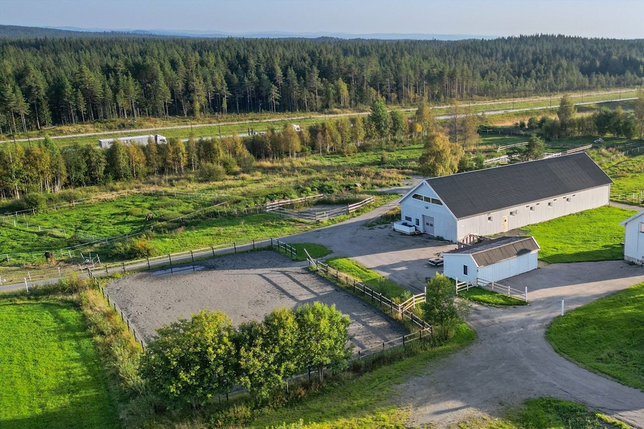 Oversiktsbilde med stallbygning og anneks Galleribilde