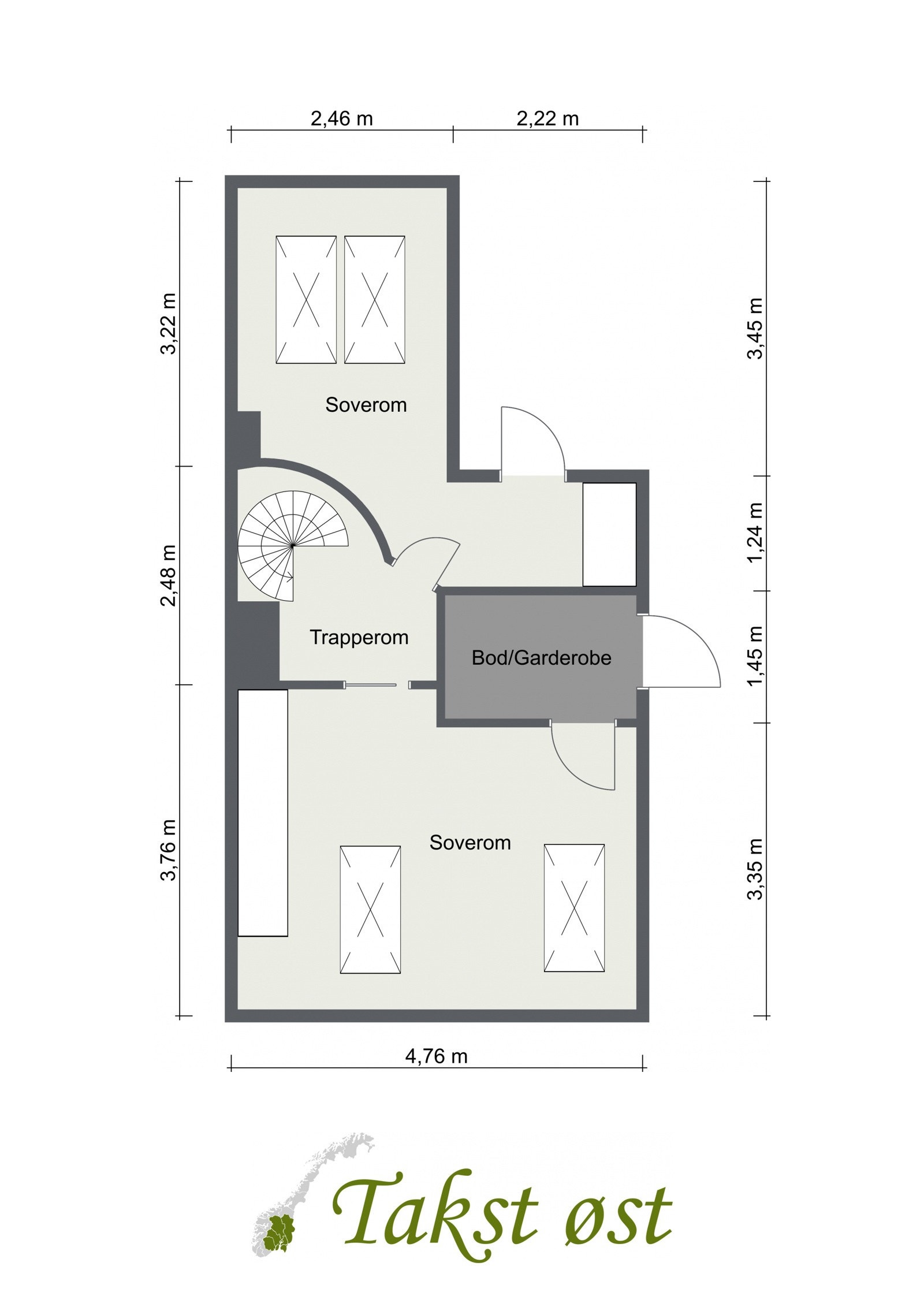 Plantegning loftsetasje - Urtegata 45 Galleribilde