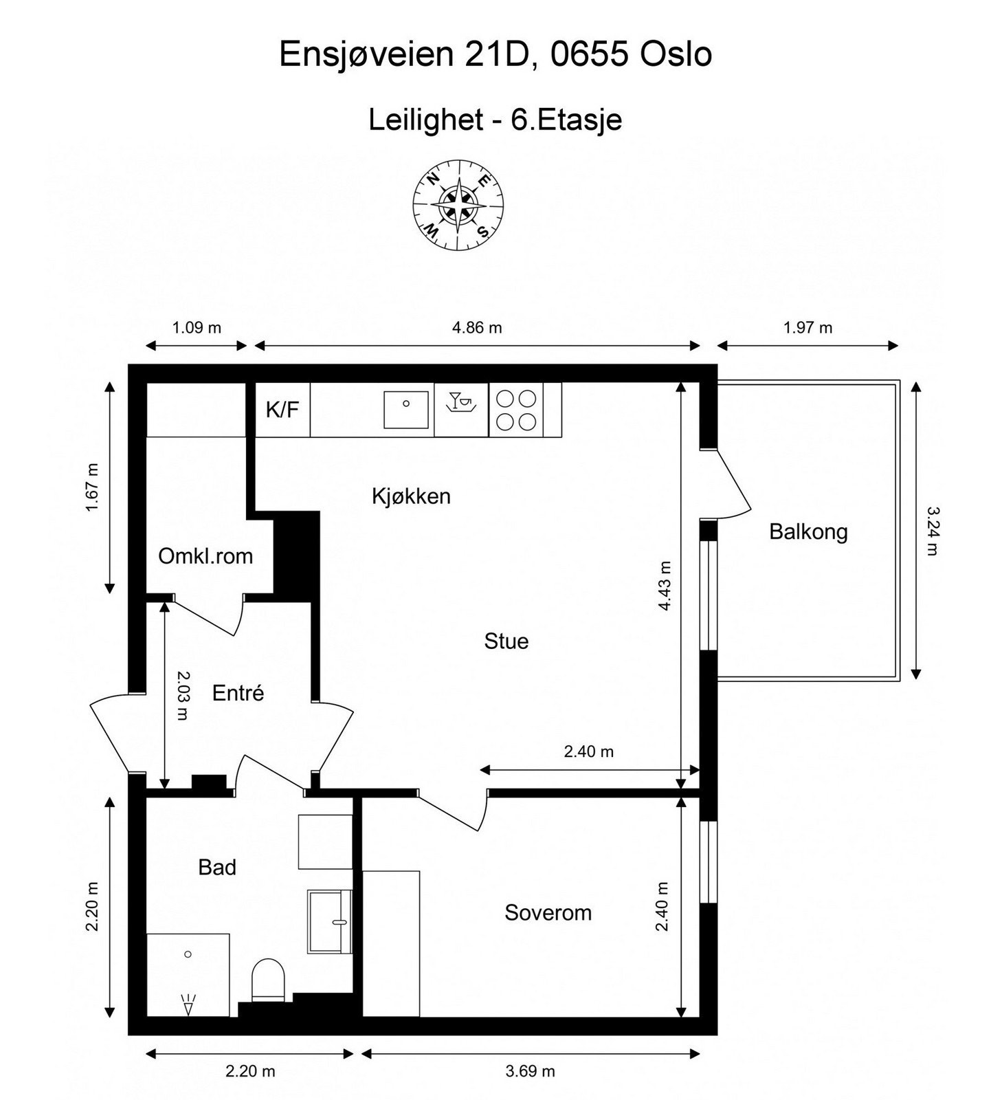 Plantegning av leiligheten. Galleribilde