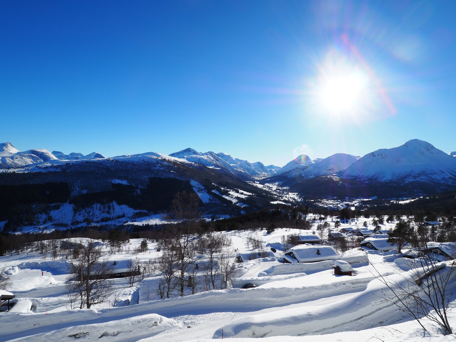 Området er flott på vinterstid, med gode solforhold Galleribilde