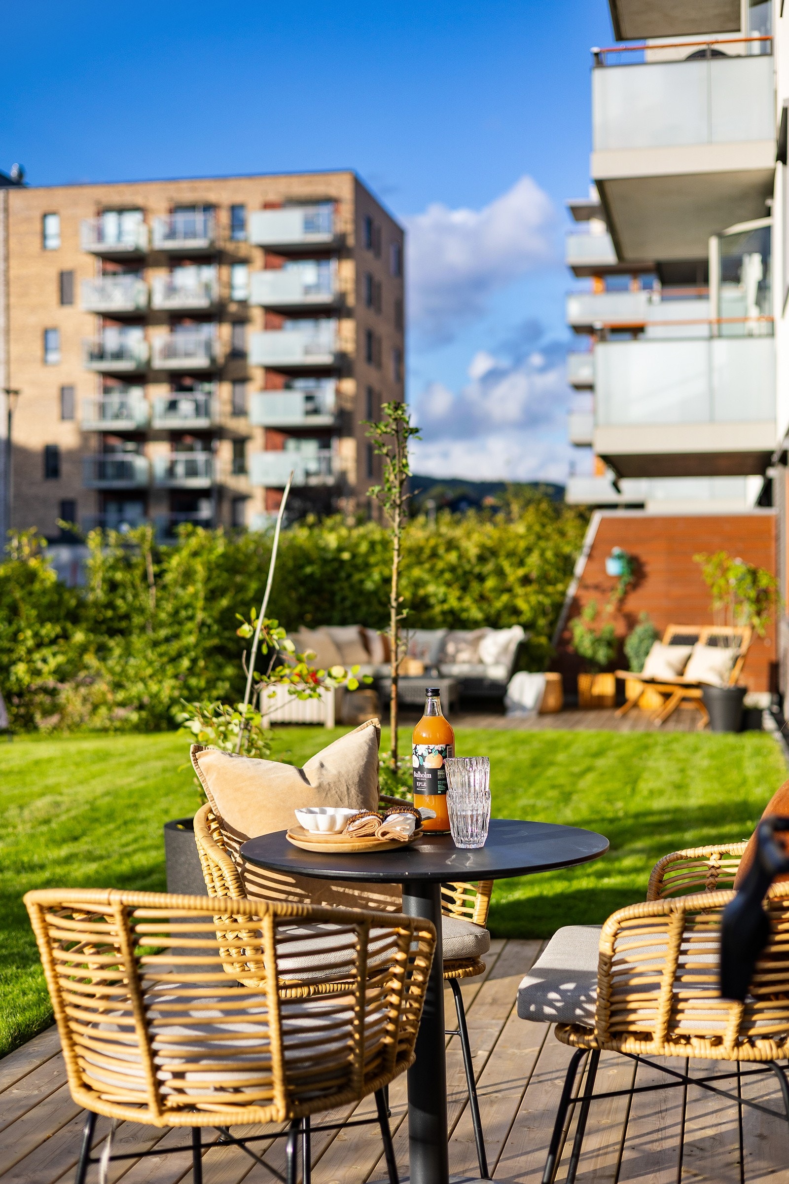 Detaljbilde av markterrasse og hage Galleribilde