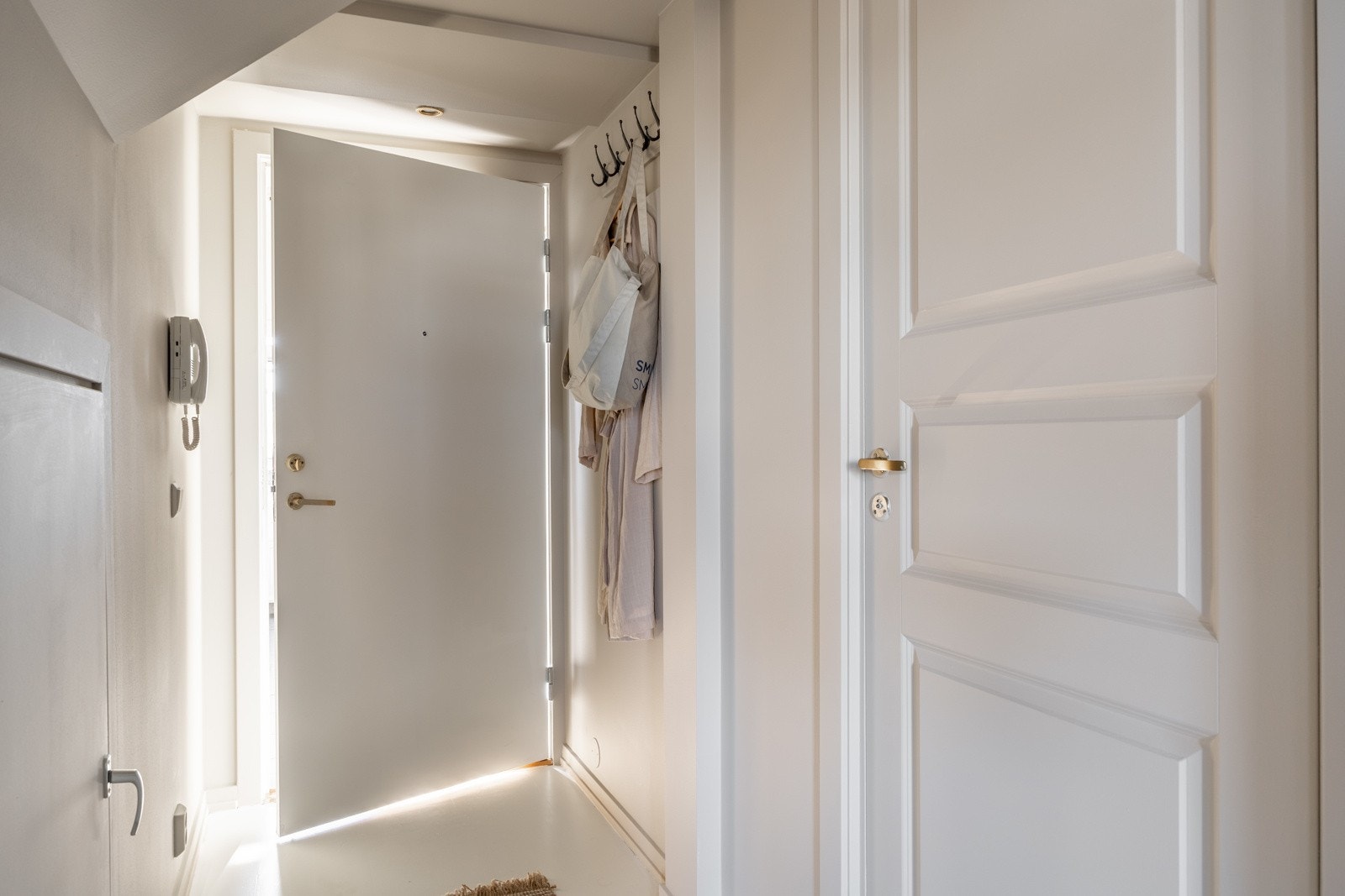 Entré med tilkomst til et praktisk, innvendig kott. Galleribilde