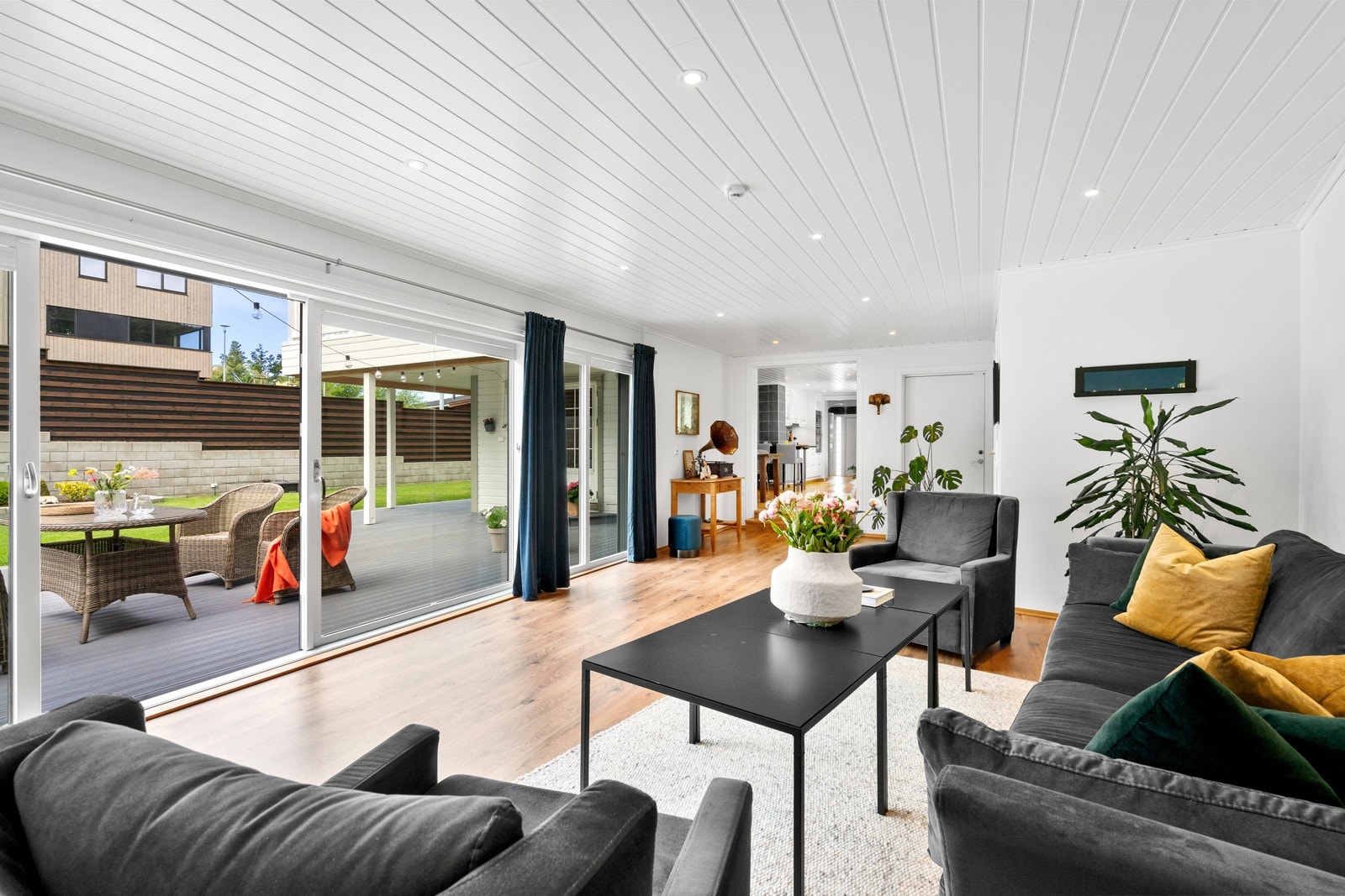 Tilbygg fra 2017, her finner man ekstra stue og baderom. Galleribilde