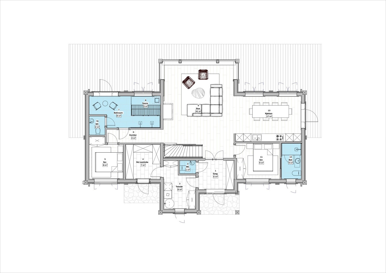 Plantegning 1 etg Svartskardvegen 397 Galleribilde