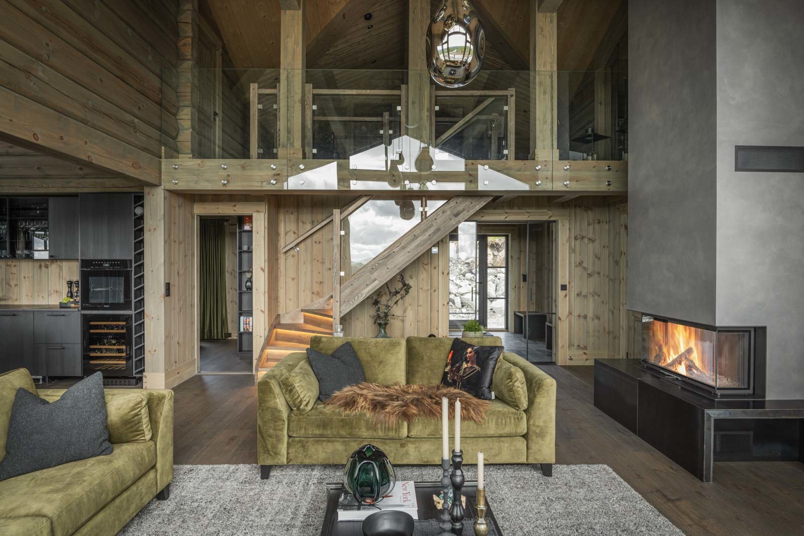 Stue kjøkken 2. Illustrasjon fra tilsvarende ferdigstilt hytte Galleribilde