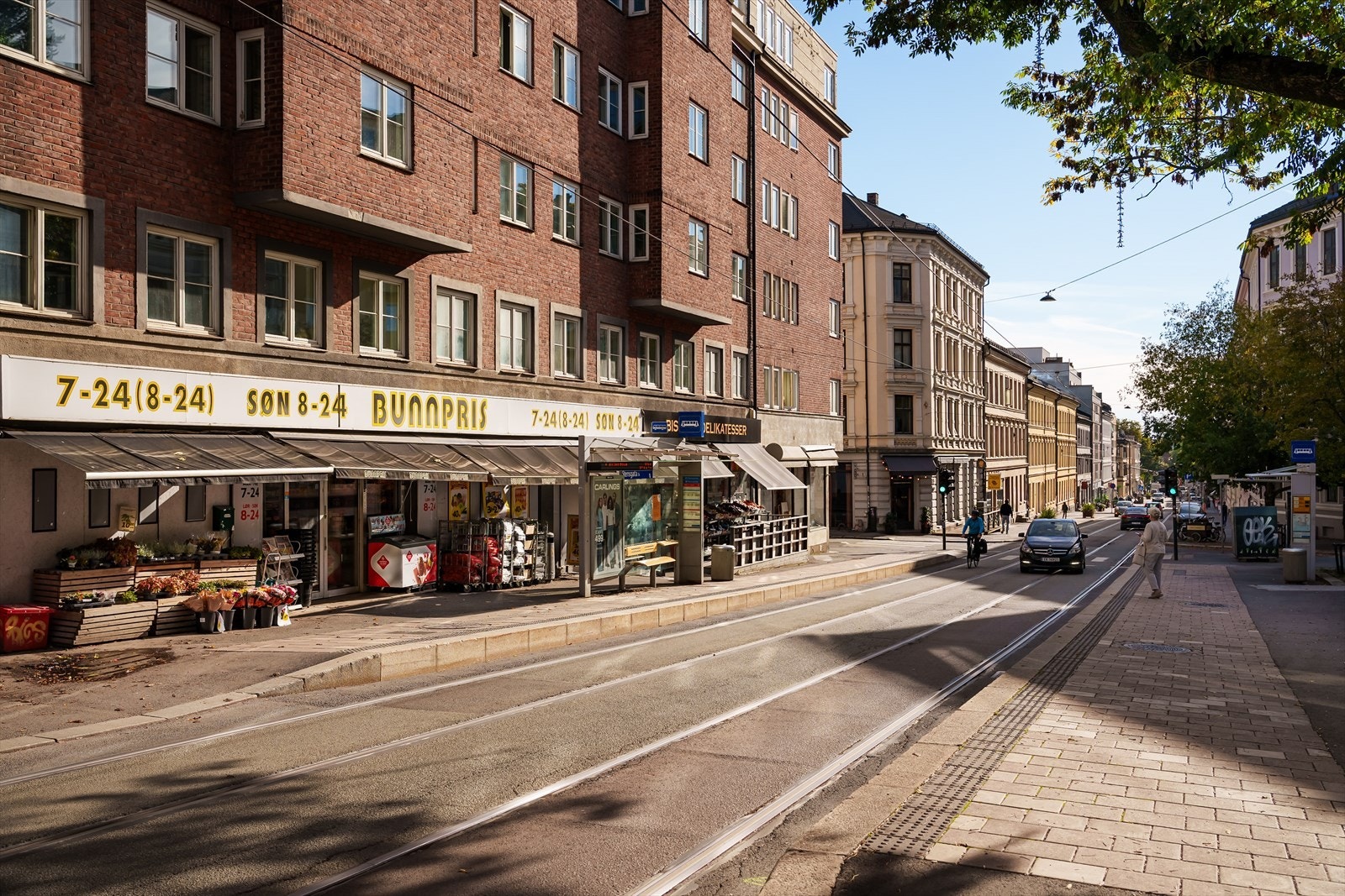 Thereses gate byr på et mangfold av caféer, restauranter, apotek, blomsterbutikker og frisører. Samt populære spisesteder som Kolonialen, St. Lars, Arte Pizza, Geita, Laundromat og L'Ardoise. Galleribilde