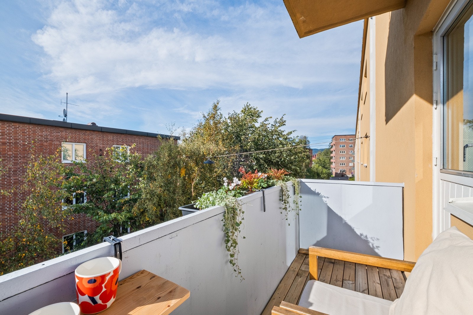 Sydvestvendt balkong. Galleribilde