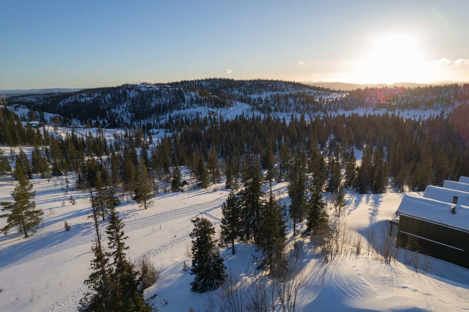 Nydelig utsiktsforhold fra hytta. Galleribilde