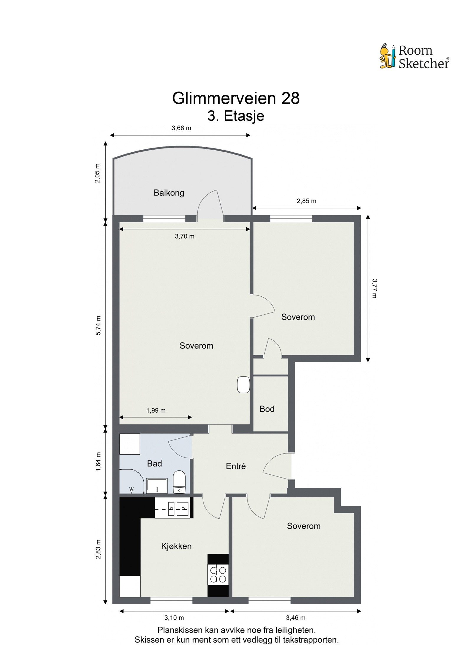 Leiligheten disponerer god lagringsplass i 2 kjellerboder på ca. 3 m² og 3 m² merket med nr. 3111 samt loftsbod med ett gulvareal på ca. 14,2 m² med skråtak iht. vedlagt tilstandsrapport. Galleribilde