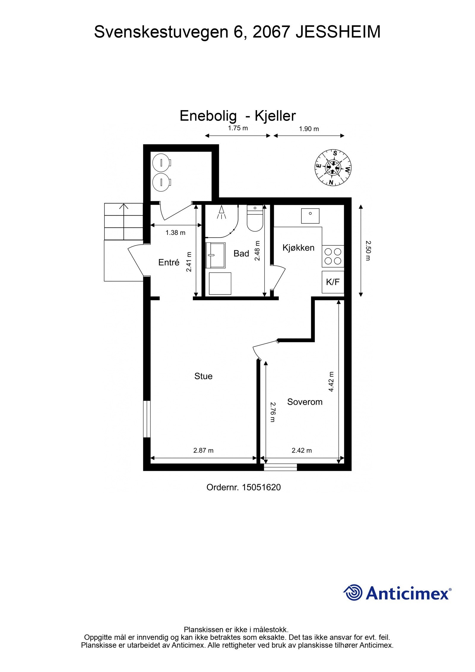 Plantegning kjeller. Galleribilde