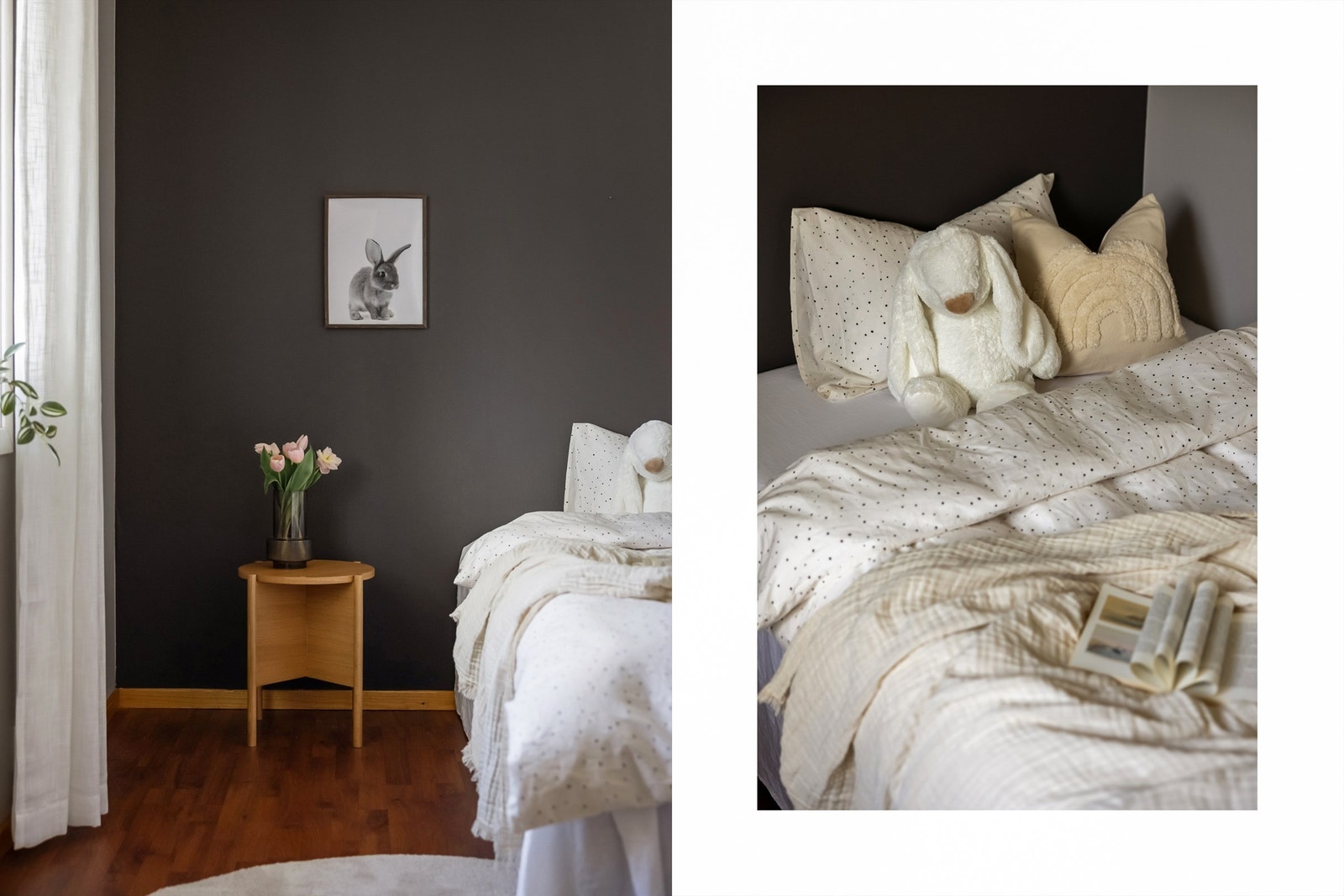 Det er to soverom i husets første etasje pluss loftstue og loftsrom i 2 etasje Galleribilde