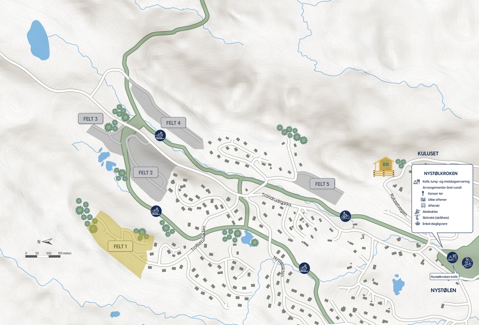 Det populære samlingsstedet Nystølkroken kafé ligger en kort spasertur unna Galleribilde