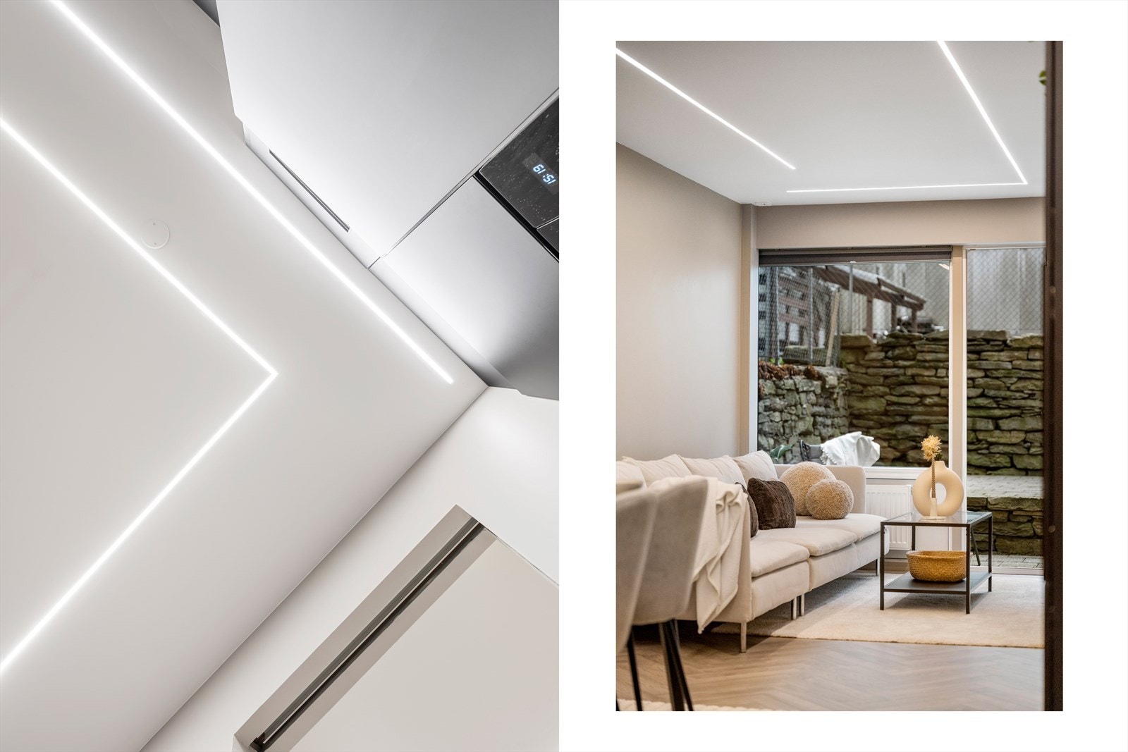 - Innfelte led-striper i himling - Galleribilde