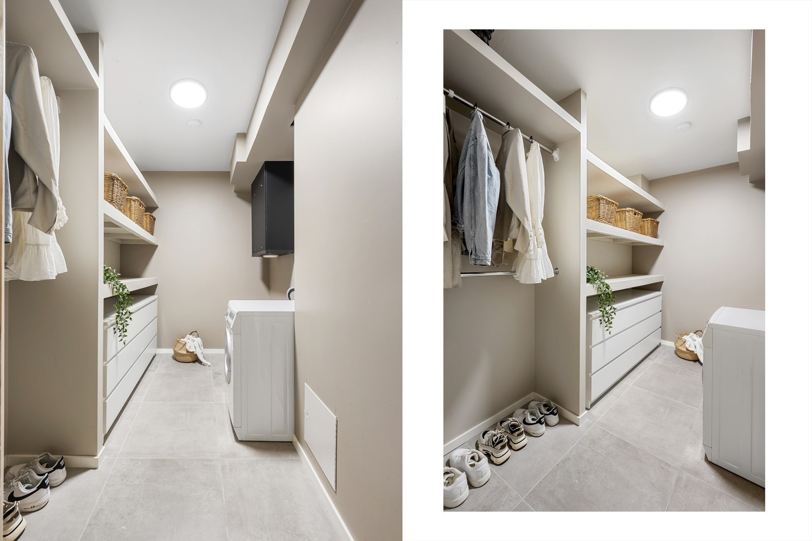 - Ekstern bod (5,6m²) RETT utenfor egen inngangsdør. Innredet med praktiske oppbevaringsløsninger for optimal lagring - Galleribilde