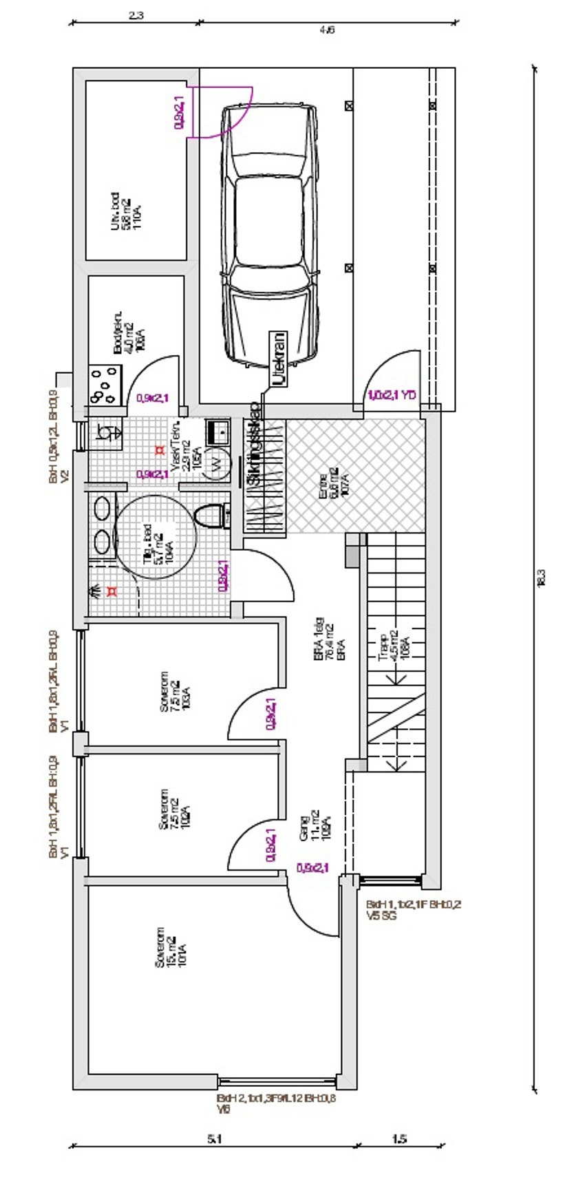Plantegning 1. etasje Galleribilde