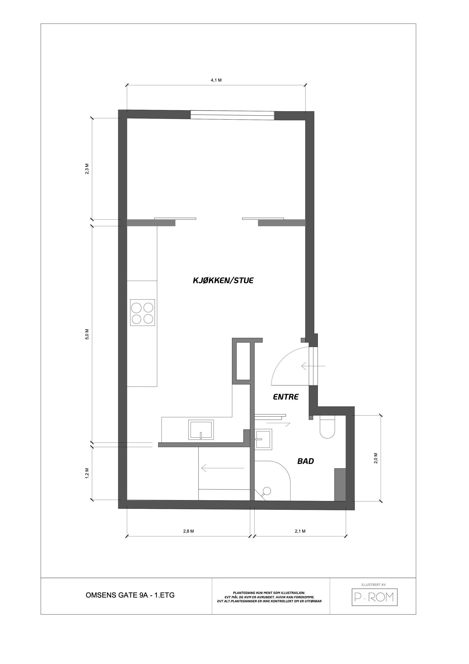 Planskisse første etasje Galleribilde