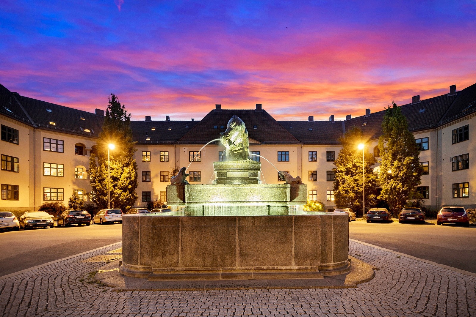 Frankrikegården ligger rett ved "Oksefontenen" på Torshov. Galleribilde
