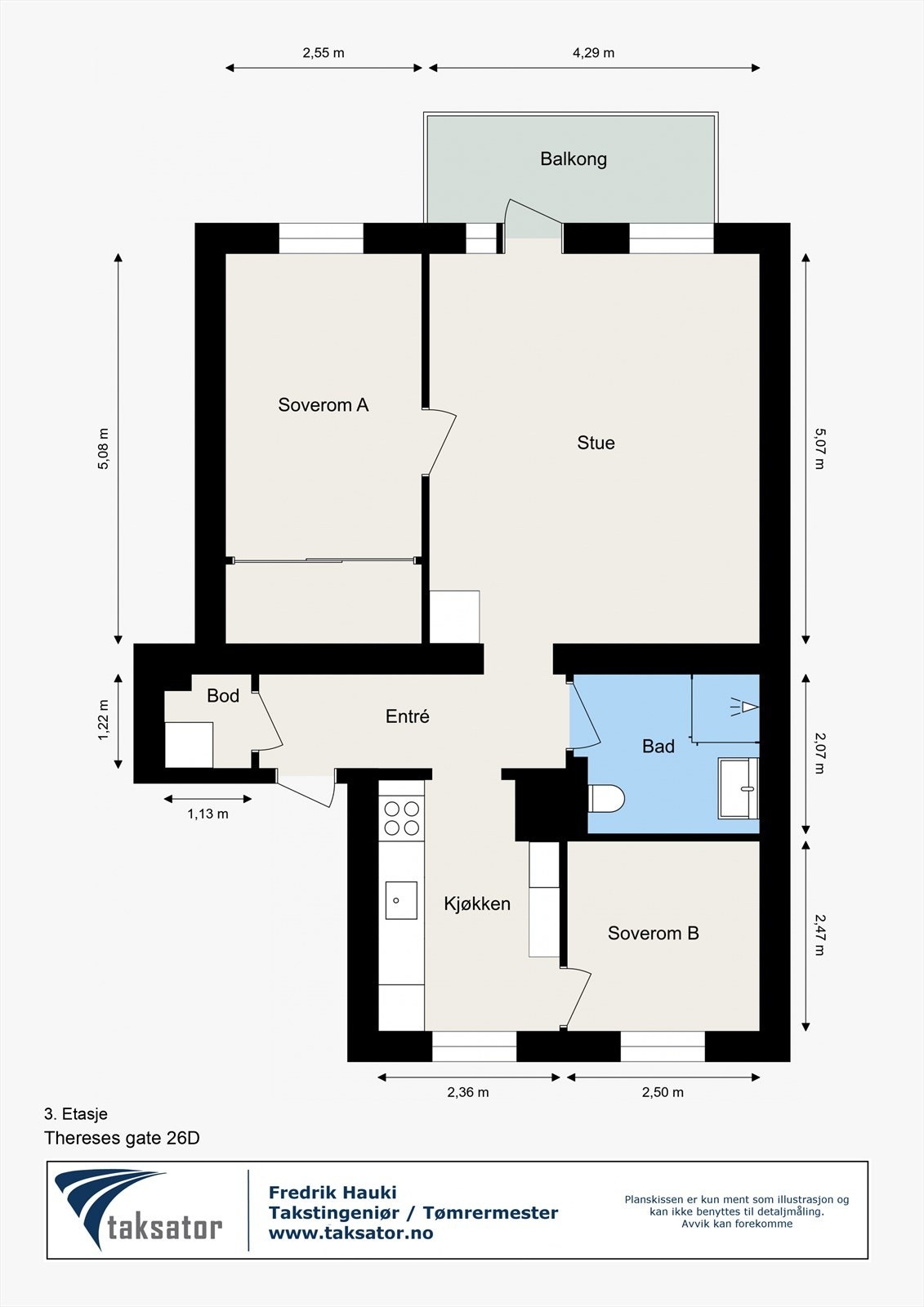 Plantegning Thereses gate 26D Galleribilde