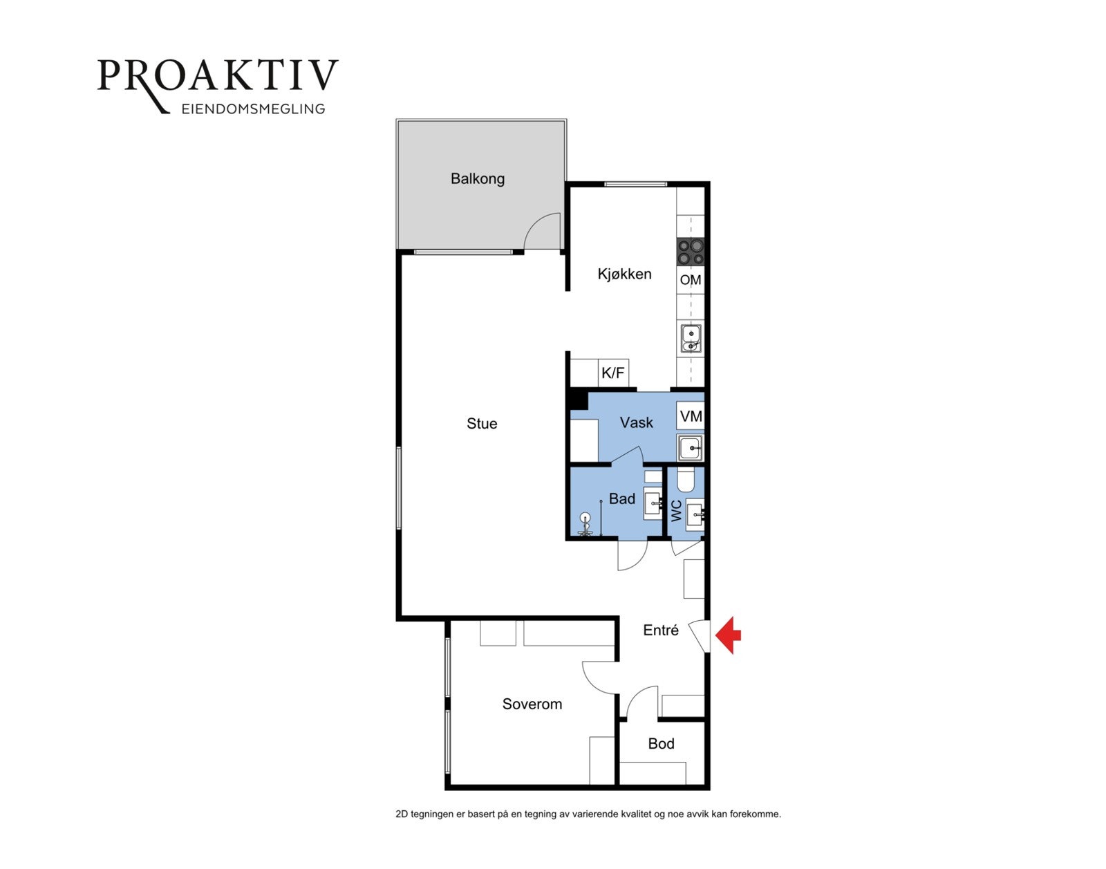 Slik ser leilighetens planløsning ut. Galleribilde