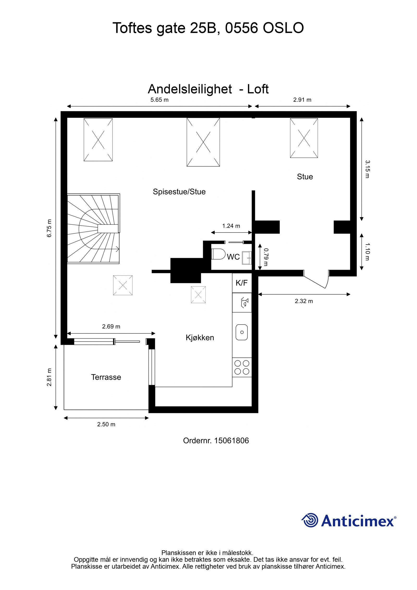 Planskisse loftsetg. Galleribilde