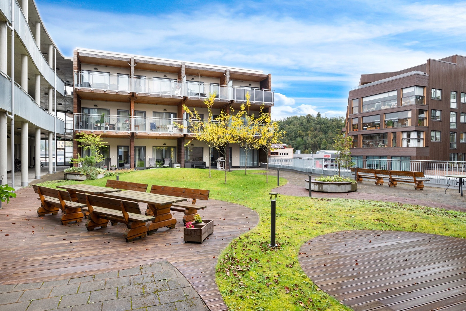 Her er det hyggelig å møtes for beboerne, og ligger skjermet for trafikk og innsyn. Galleribilde