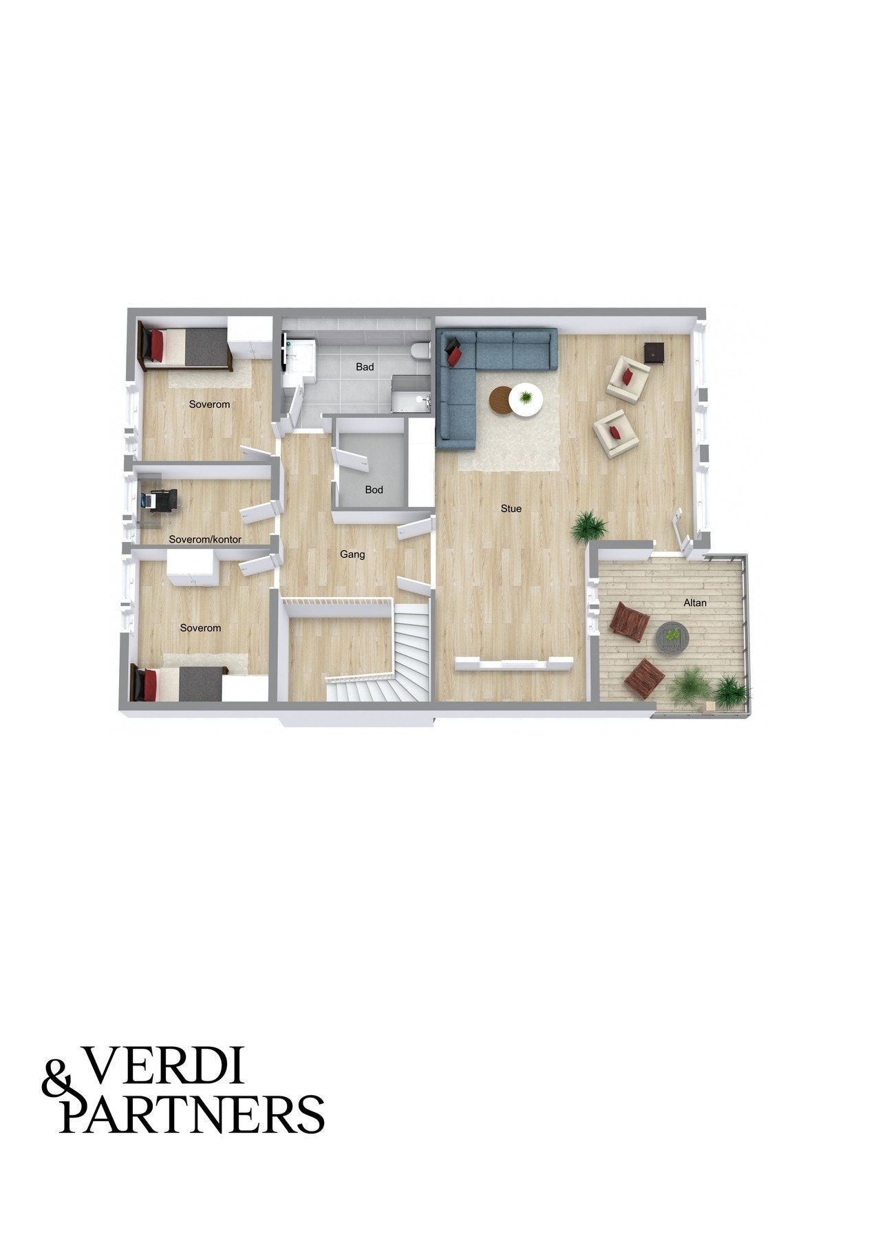 Loft. Plantegning kan avvike fra de faktiske forhold. Galleribilde