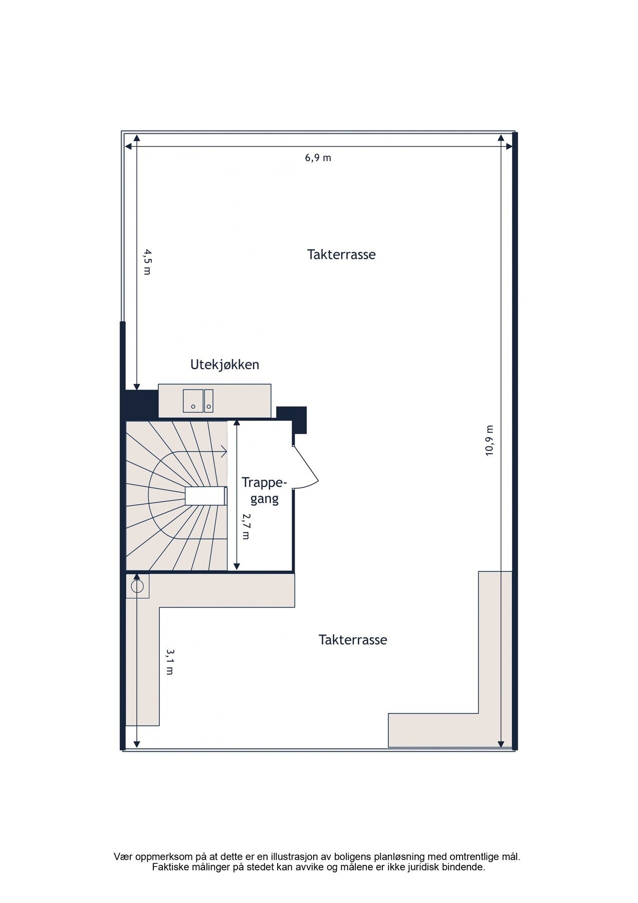 Plantegning - 3. etasje (takterrasse) Galleribilde