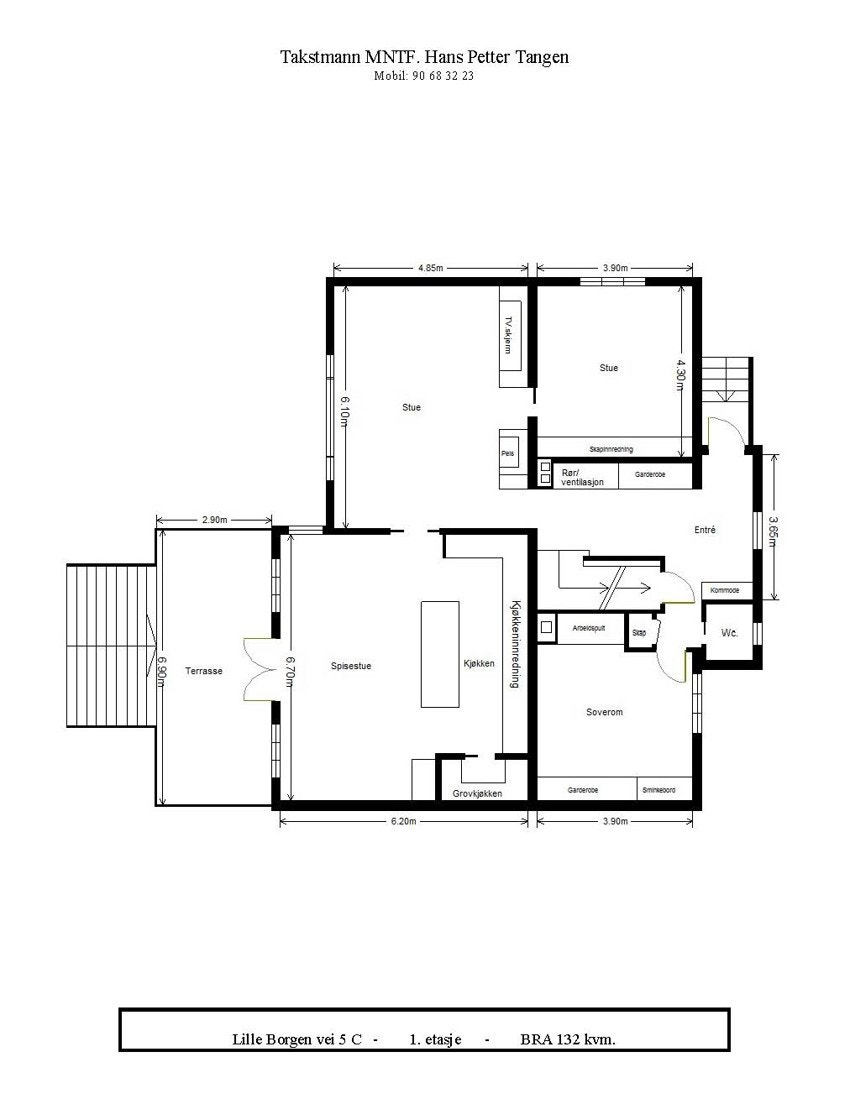 Plantegning 1. etasje Galleribilde
