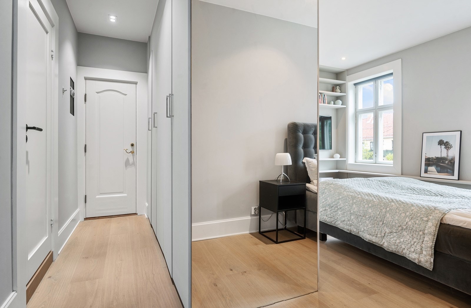 Super soveromsavdeling med adkomst til bad, rikelig med garderobeskap og god plass til dobbeltseng. Galleribilde