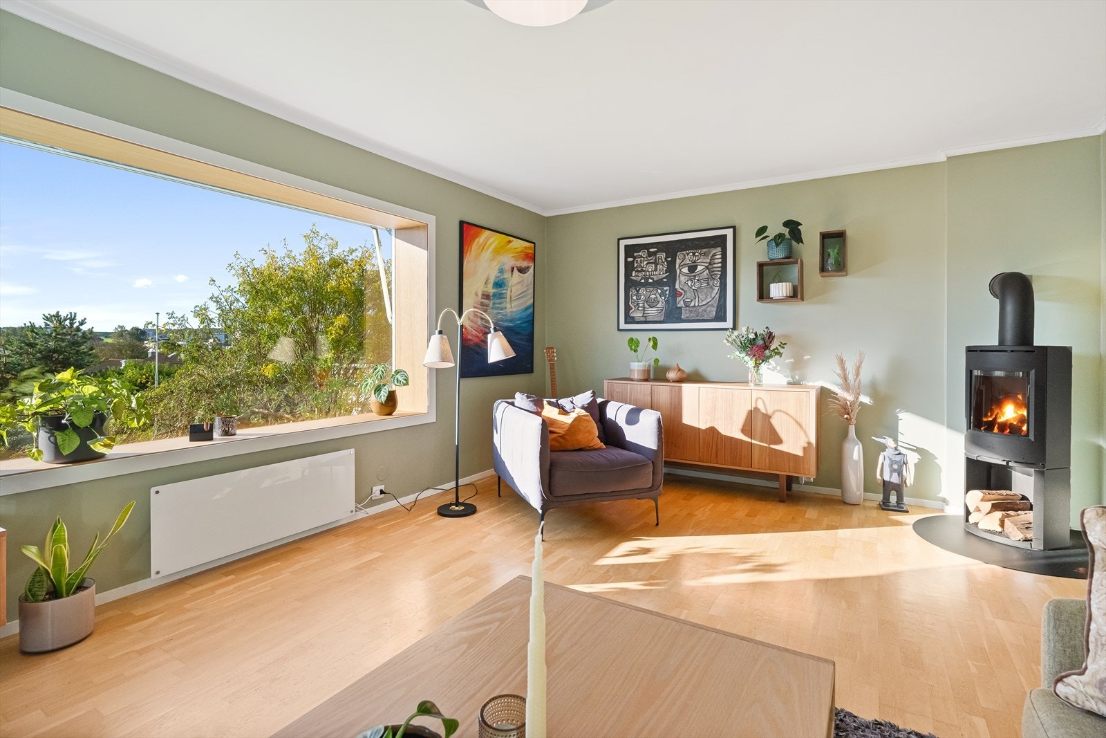 Flott stue med utsikt Galleribilde