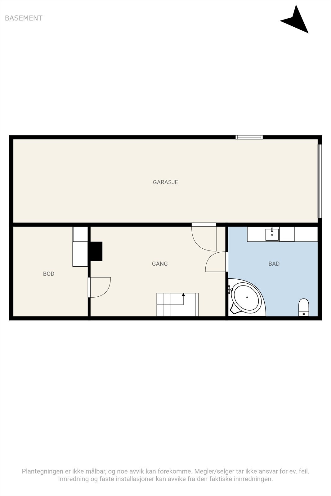 Plantegning kjeller. Galleribilde