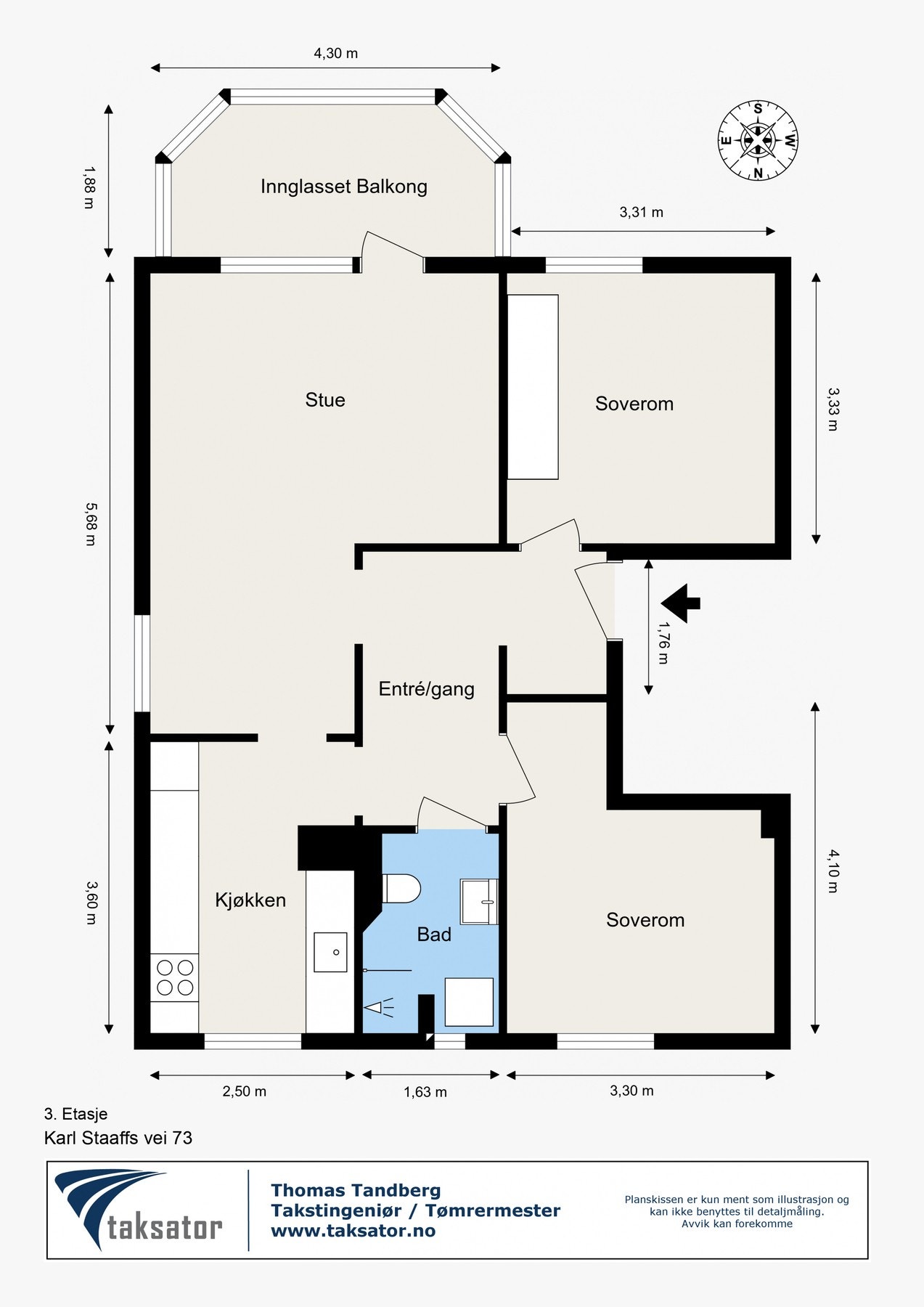Gjennomgående planløsning med hjørnevindu Galleribilde