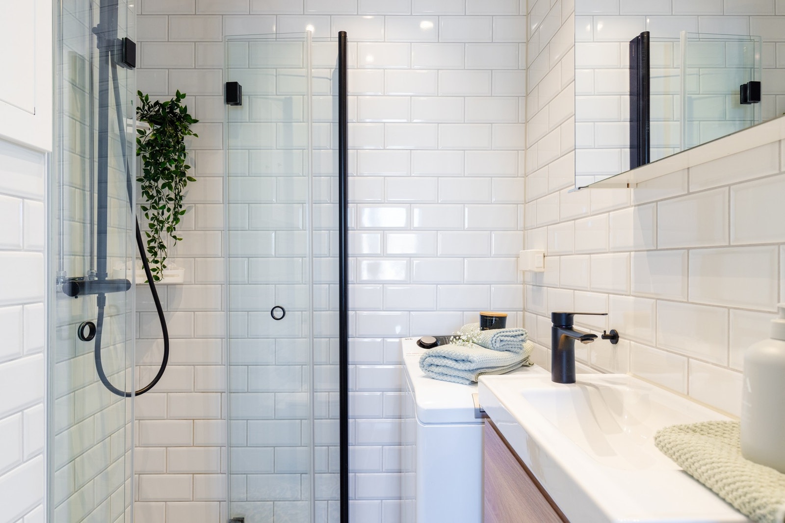 Badet ble pusset opp i 2019 i regi av borettslaget hvor man kunne gjøre oppgraderinger i tilvalgsprosessen Galleribilde