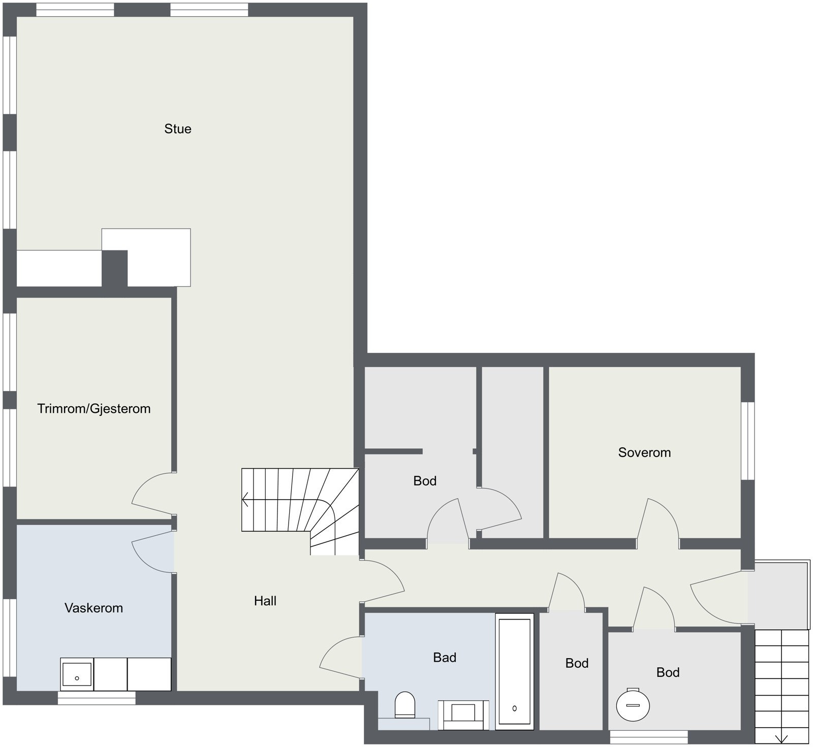 Plantegning underetasje. Galleribilde