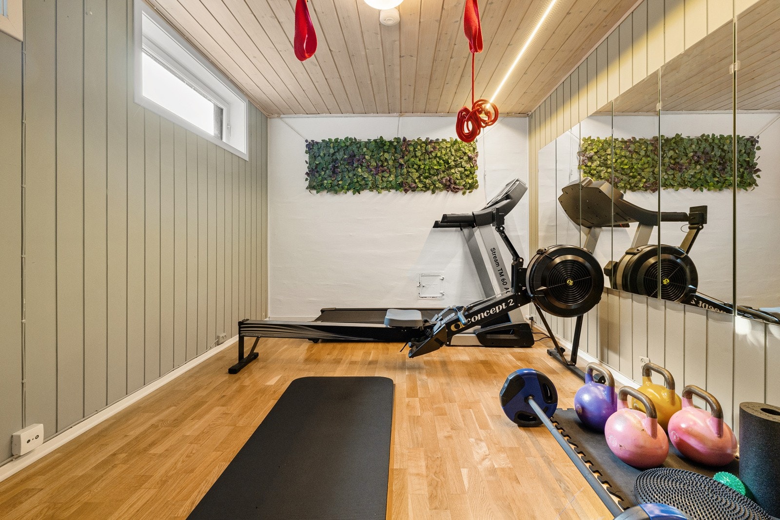 I underetasjen har man også et rom som er praktisk innredet som trimrom. Galleribilde