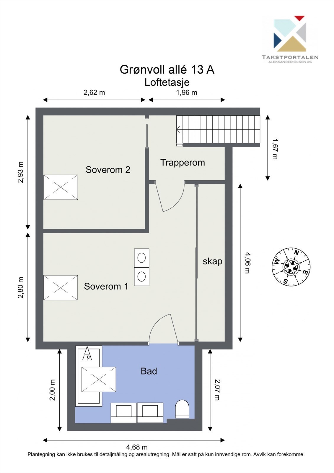 Plantegning loftsetasje Galleribilde