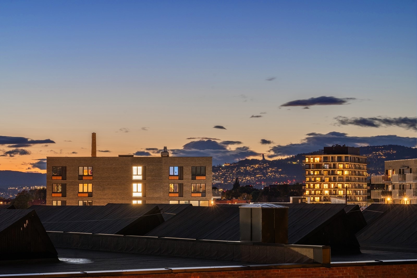 Hyggelig utsyn mot byen, Holmenkollen m.m. Galleribilde