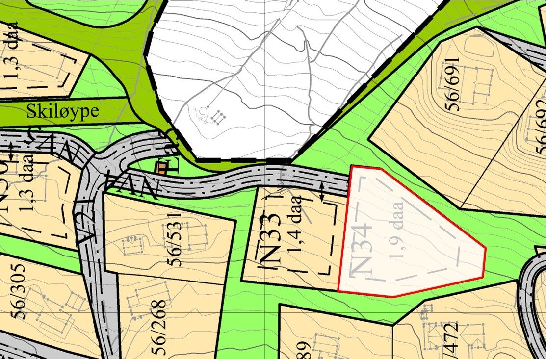 Tomt N33 - 1.9 daa. Pris 2.7 mill. kr. Galleribilde