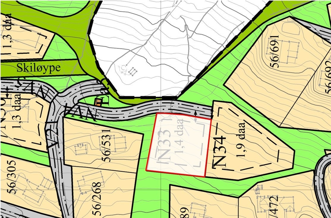 Tomt N33 - 1.4 daa. Pris 2.5 mill. kr. Galleribilde