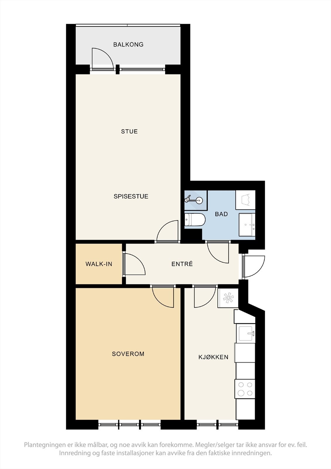 Dagens plantegning. Flytter du kjøkken ut i stue vil du kunne få en fullverdig 3-roms. Galleribilde