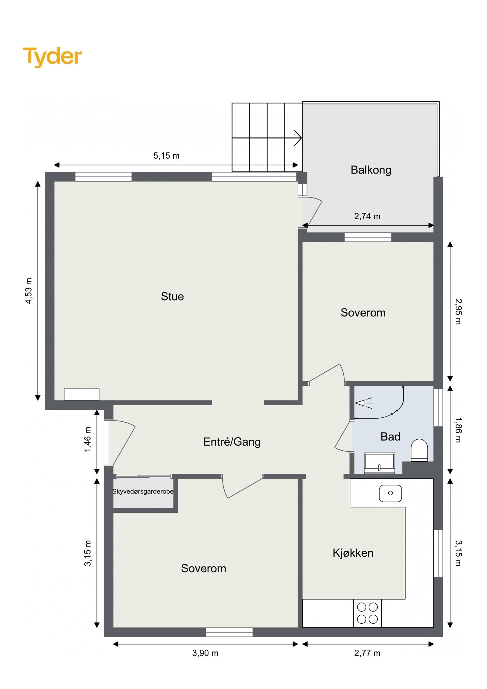 Plantegning 1. etasje Galleribilde