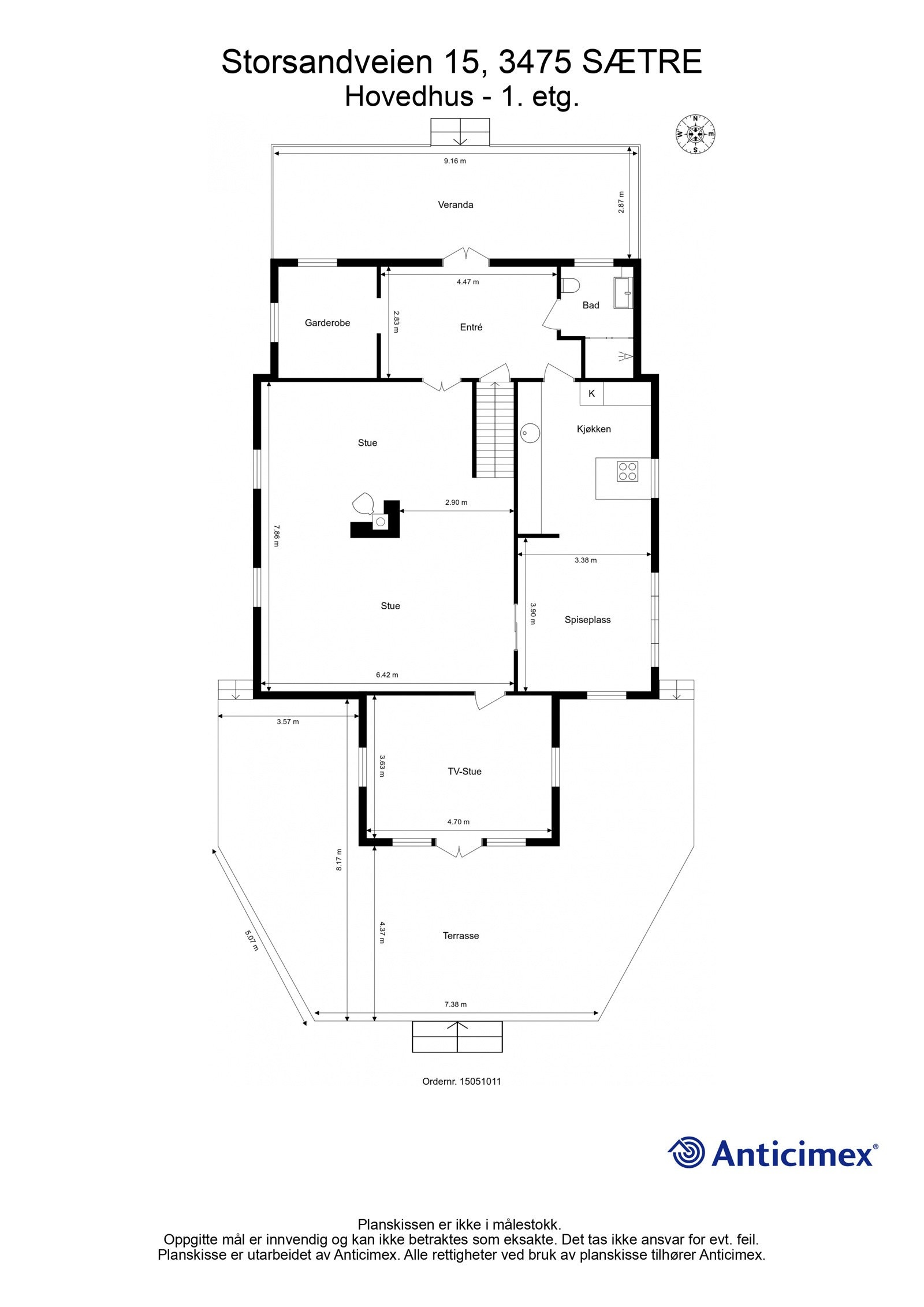 Plantegning 1. etasje Galleribilde