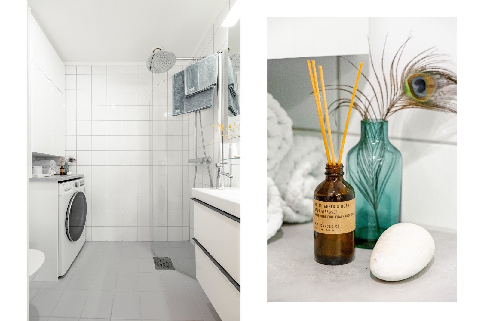 Vegg i vegg med soverommet finner vi leilighetens baderom. Galleribilde