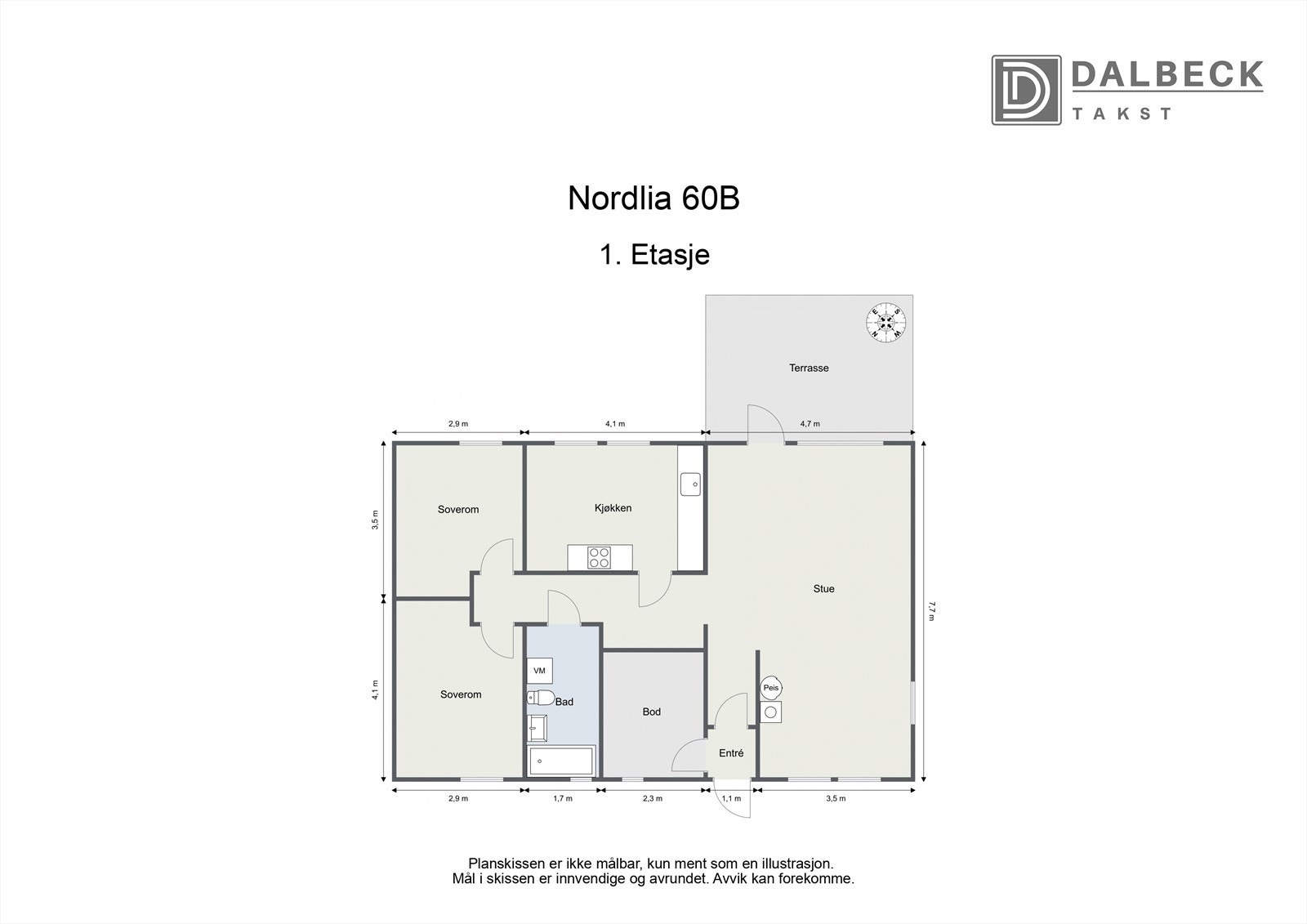 Plantegning - Nordlia 60B. Galleribilde