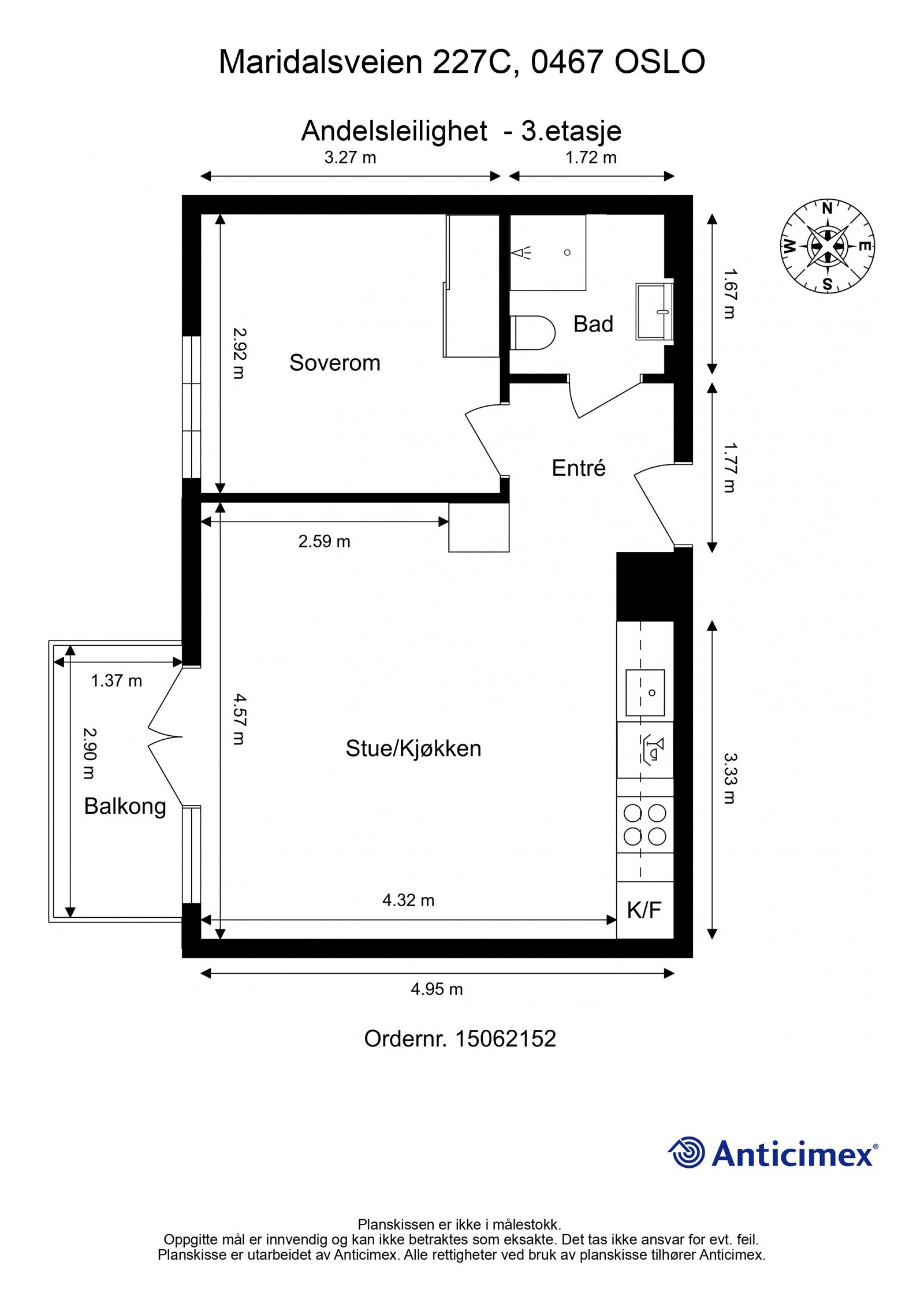 Målsatt plantegning Galleribilde