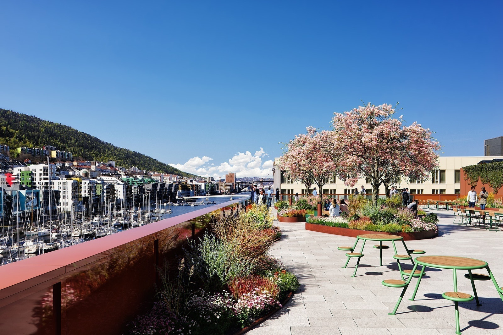 Fenderen får kanskje byens flotteste takterrasse, med gode solforhold og flott utsikt! Galleribilde