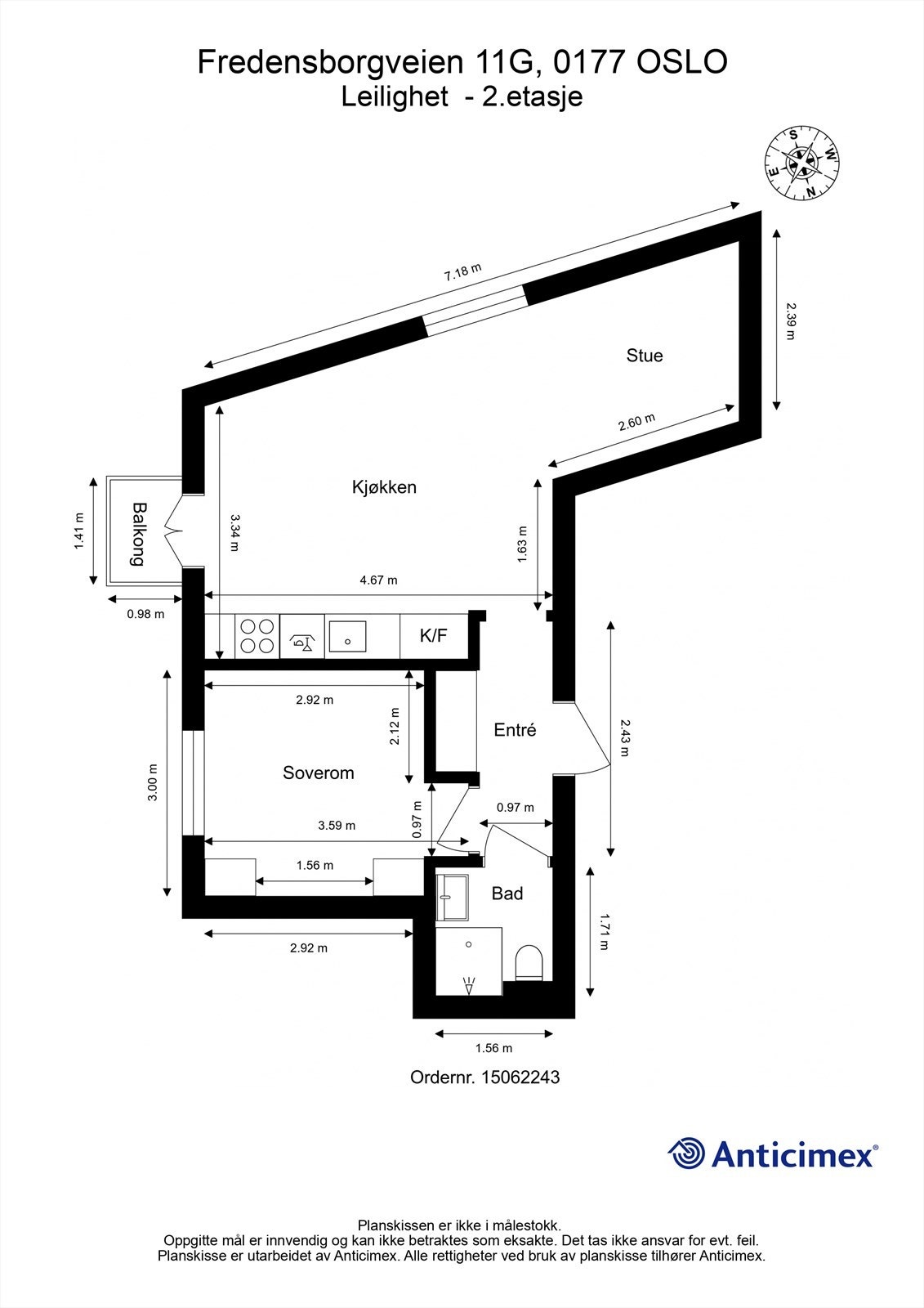Plantegning. Det er heis opp til leilighetsplan. Galleribilde
