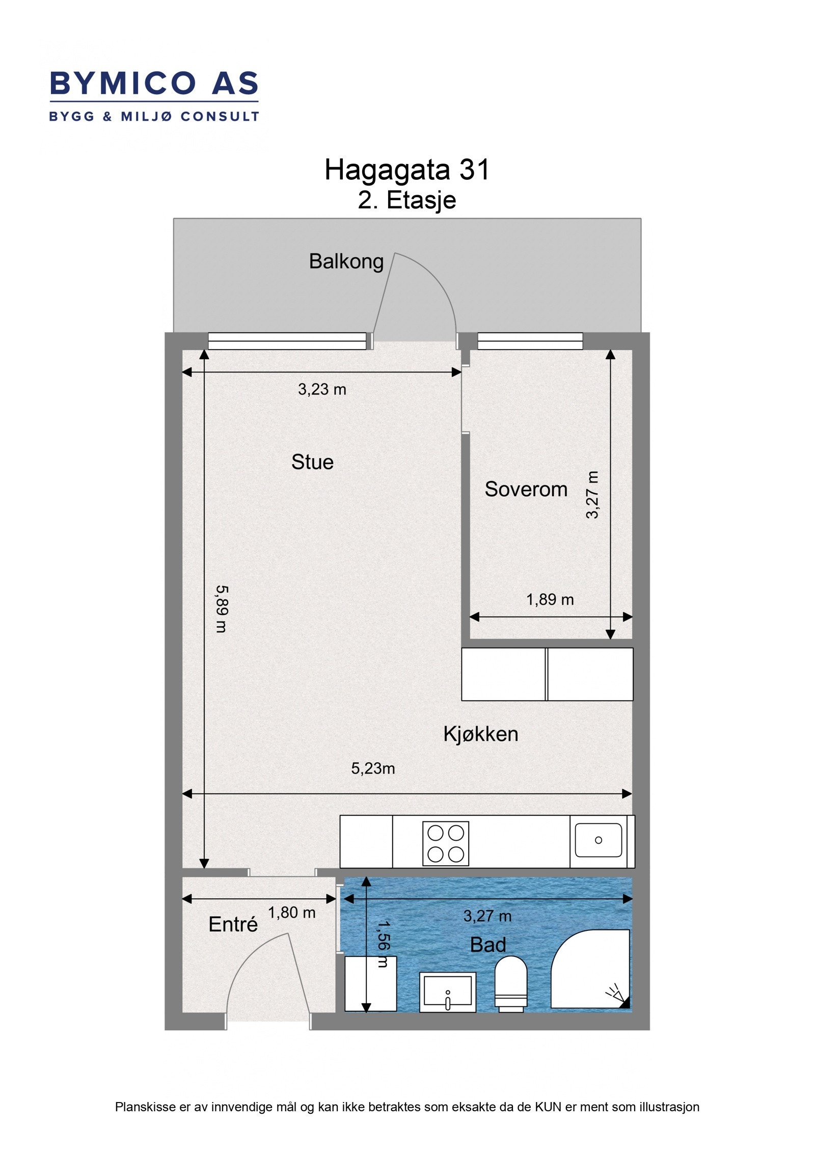 Plantegning. Leiligheten ligger i 2. etasje. Galleribilde